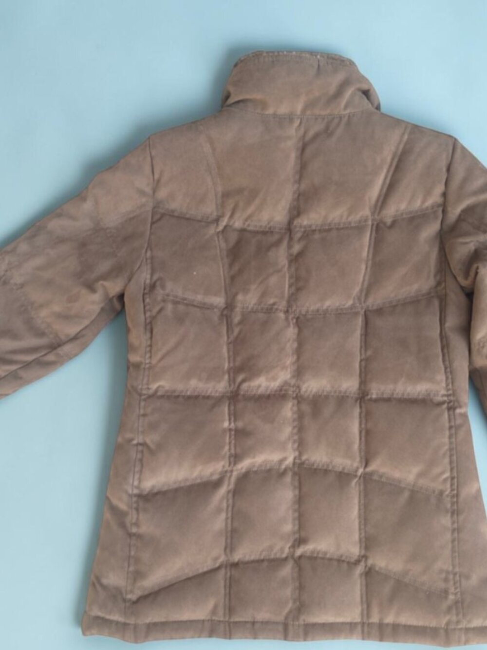 LL Bean Brown Goose Down Quilted Sherpa Collar Puffer Jacket XS - Picture 5 of 6